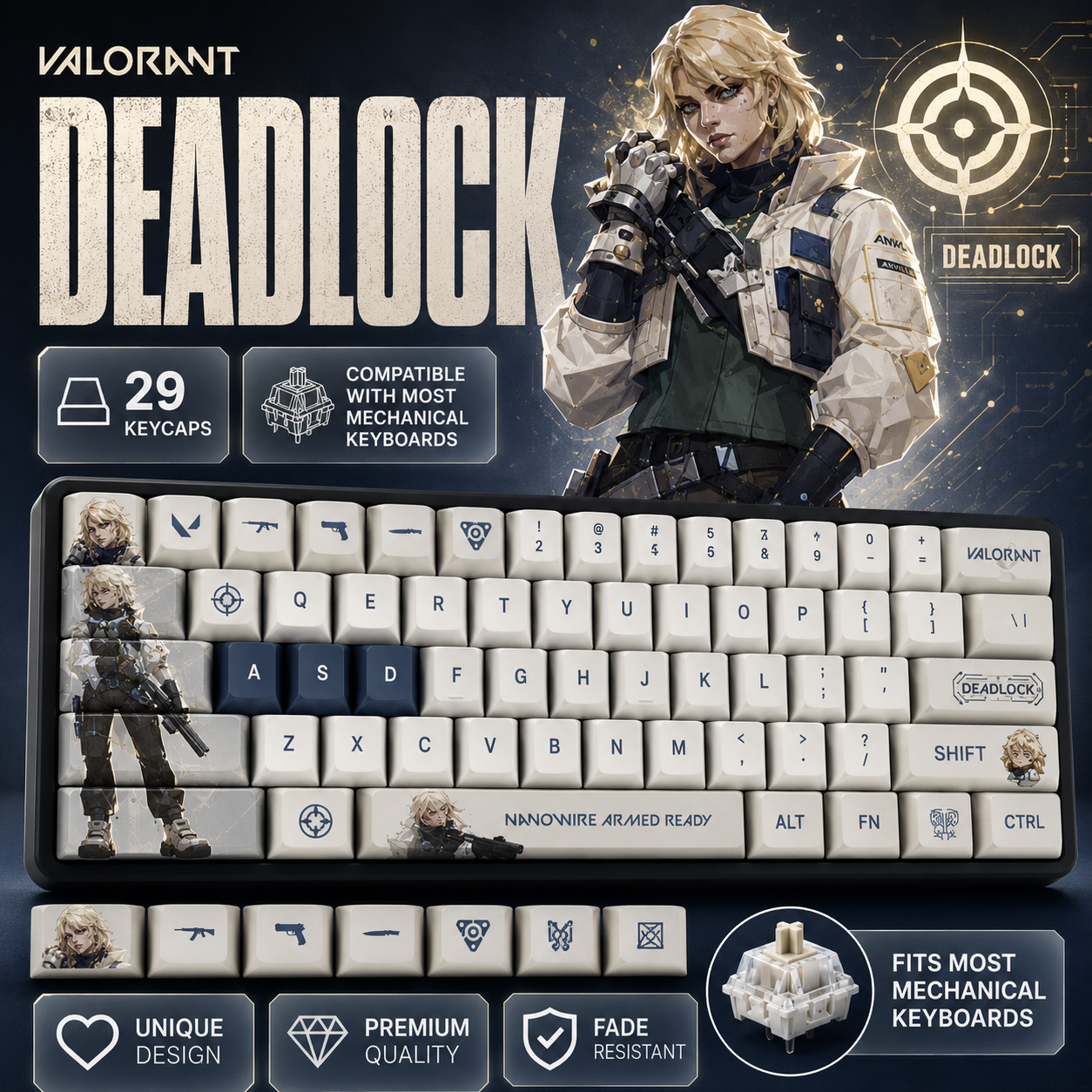 Fan Made - Deadlock Keycaps – Limited Edition (29/14 Keys)