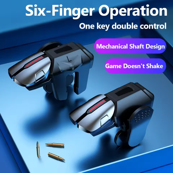 Mobile Gaming Metal Triggers – Pro Aim & 6-Finger Gaming Control