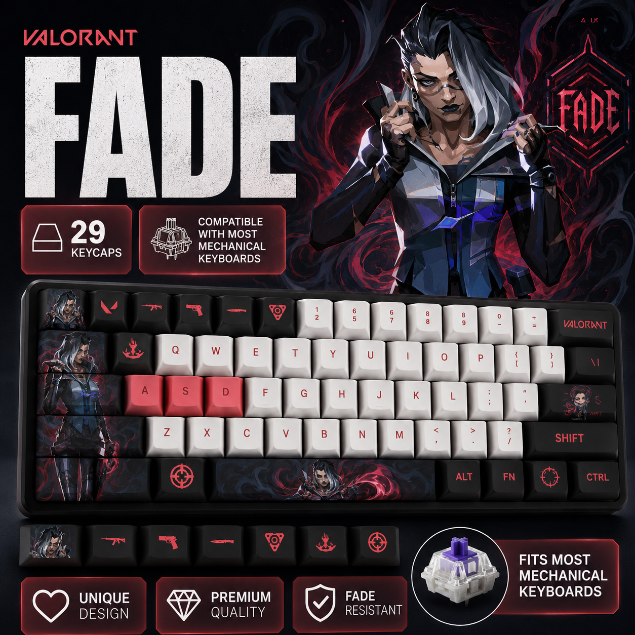 Fan Made - Fade Keycaps – Limited Edition (29/14 Keys)