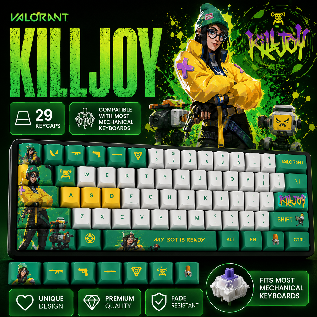 Fan Made - Killjoy Keycaps – Limited Edition (29/14 Keys)