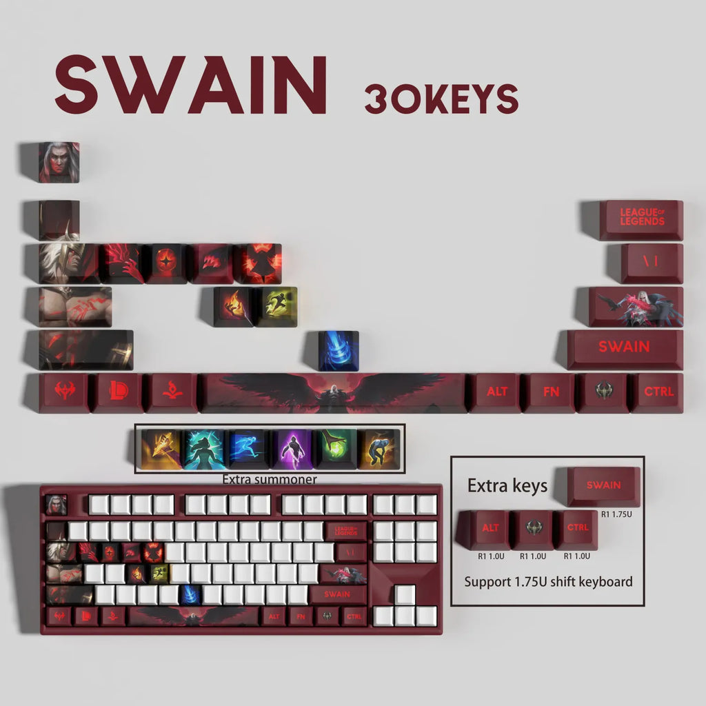 SPECIAL EDITION Fan-Made Swain KEYCAPS – 30, 14, 12 keys