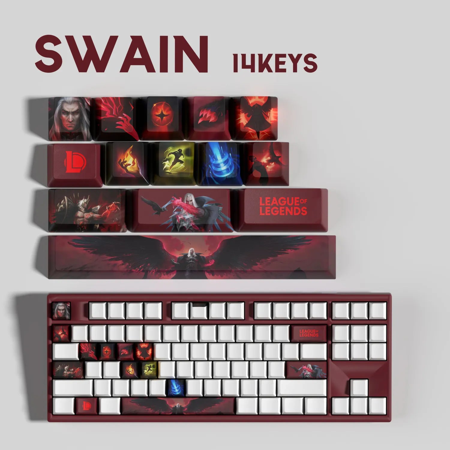 SPECIAL EDITION Fan-Made Swain KEYCAPS – 30, 14, 12 keys