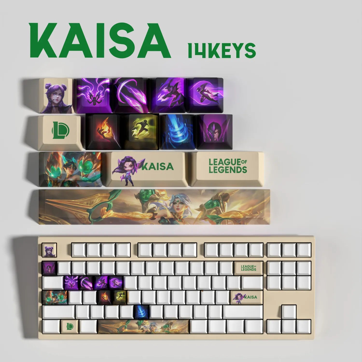 SPECIAL EDITION Fan-Made Kaisa KEYCAPS – 30, 14, 12 keys