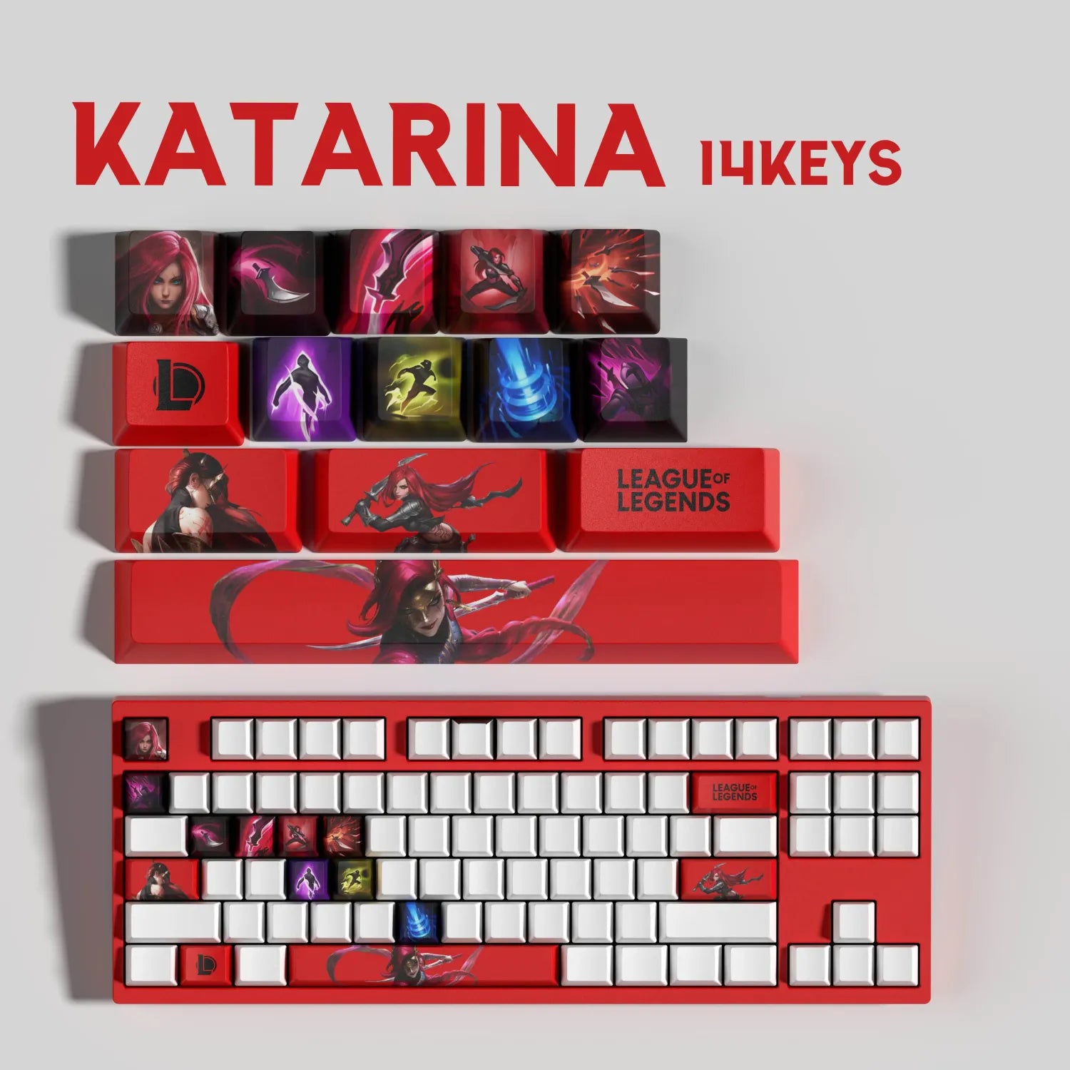 SPECIAL EDITION Fan-Made Katarina KEYCAPS – 30, 14, 12 keys