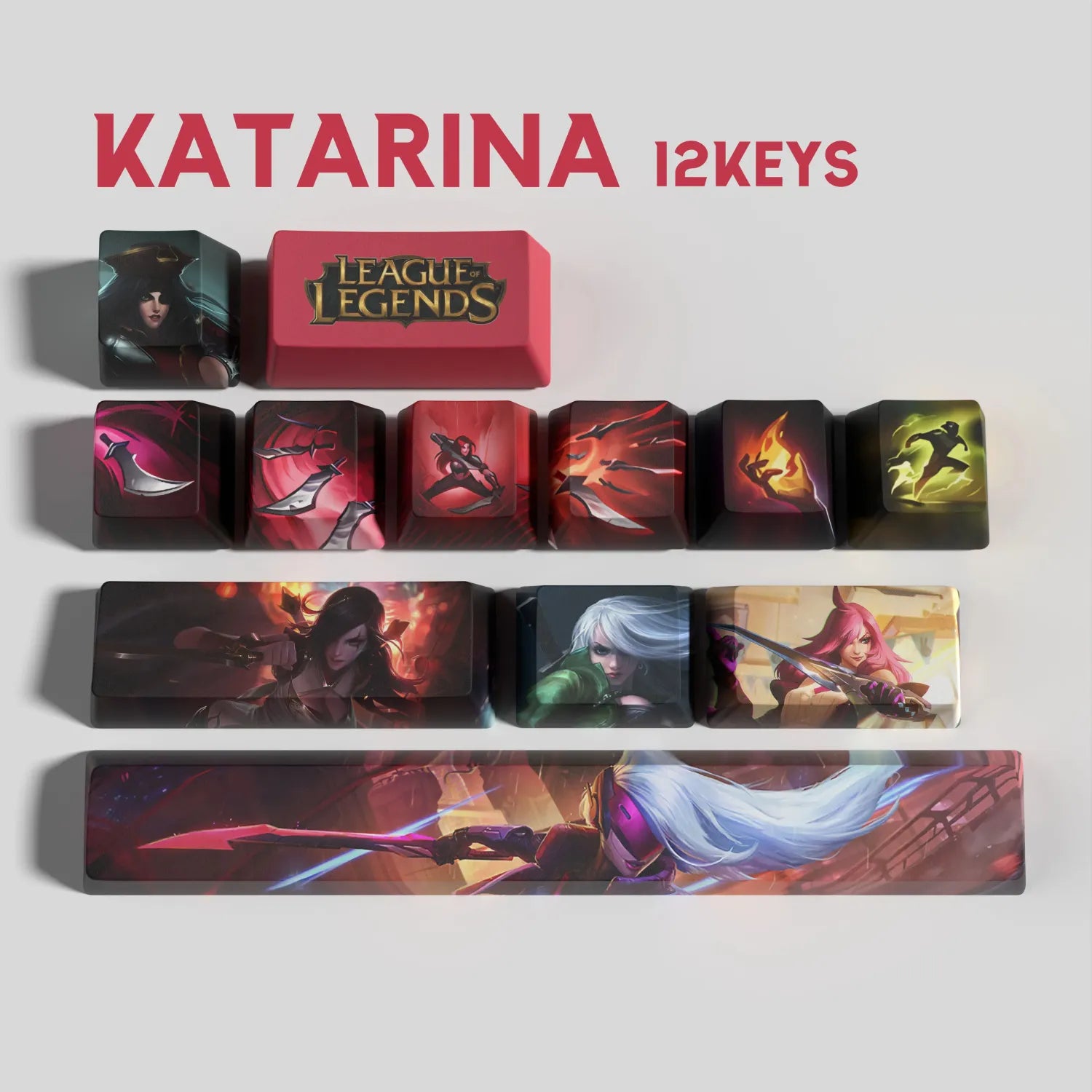 SPECIAL EDITION Fan-Made Katarina KEYCAPS – 30, 14, 12 keys