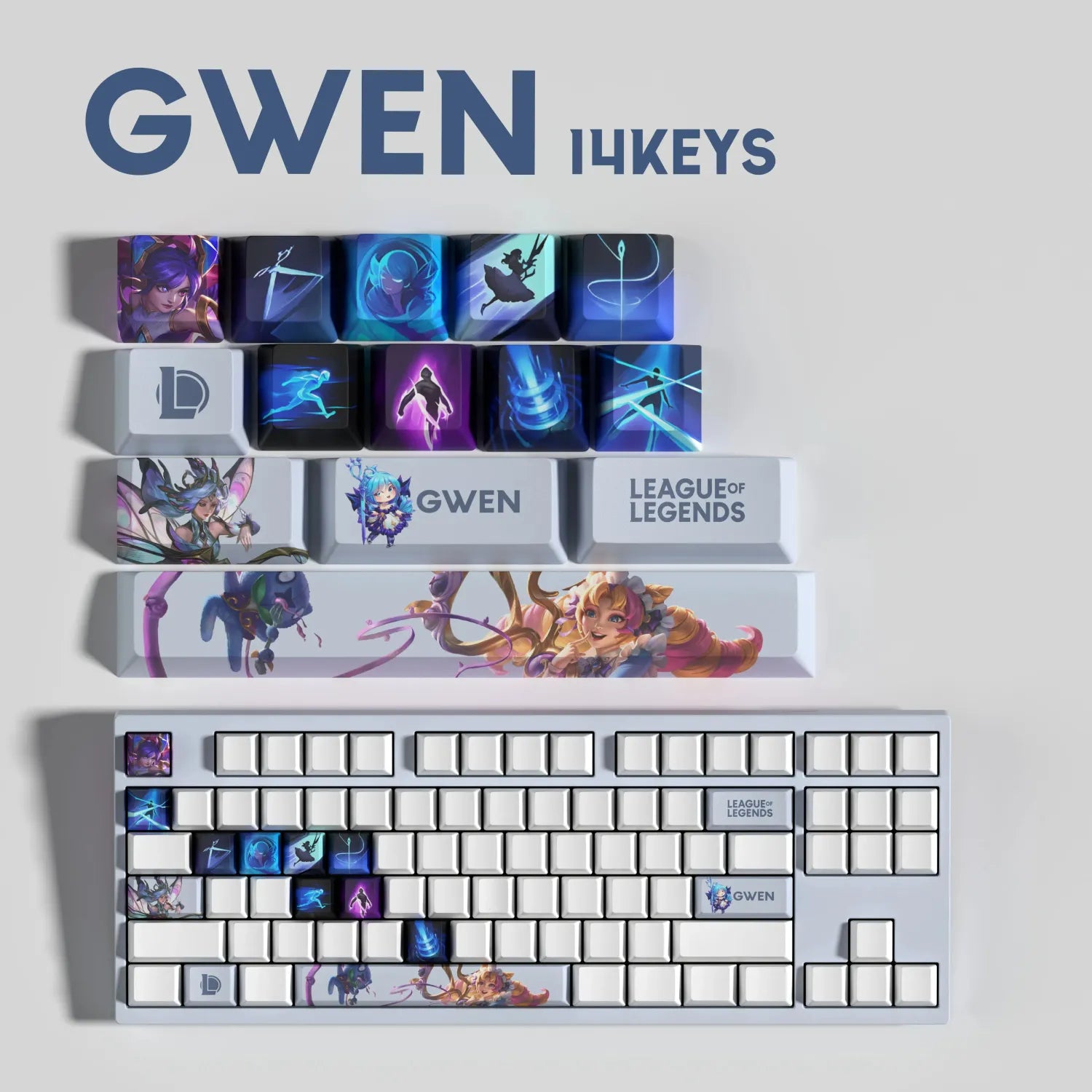 SPECIAL EDITION Fan-Made Gwen KEYCAPS – 30, 14, 12 keys