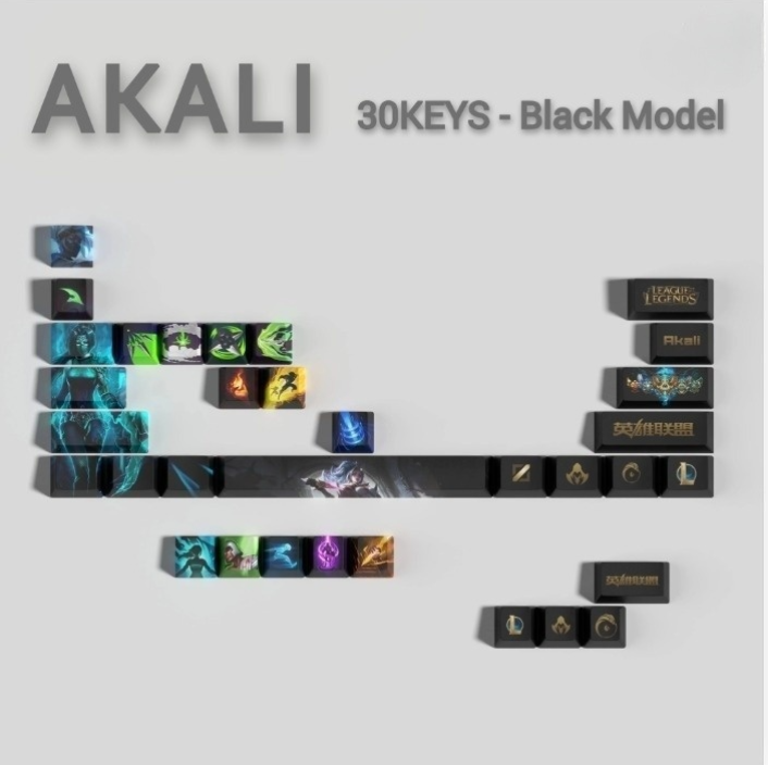 SPECIAL EDITION Fan-Made Akali KEYCAPS – 30, 14, 12 keys