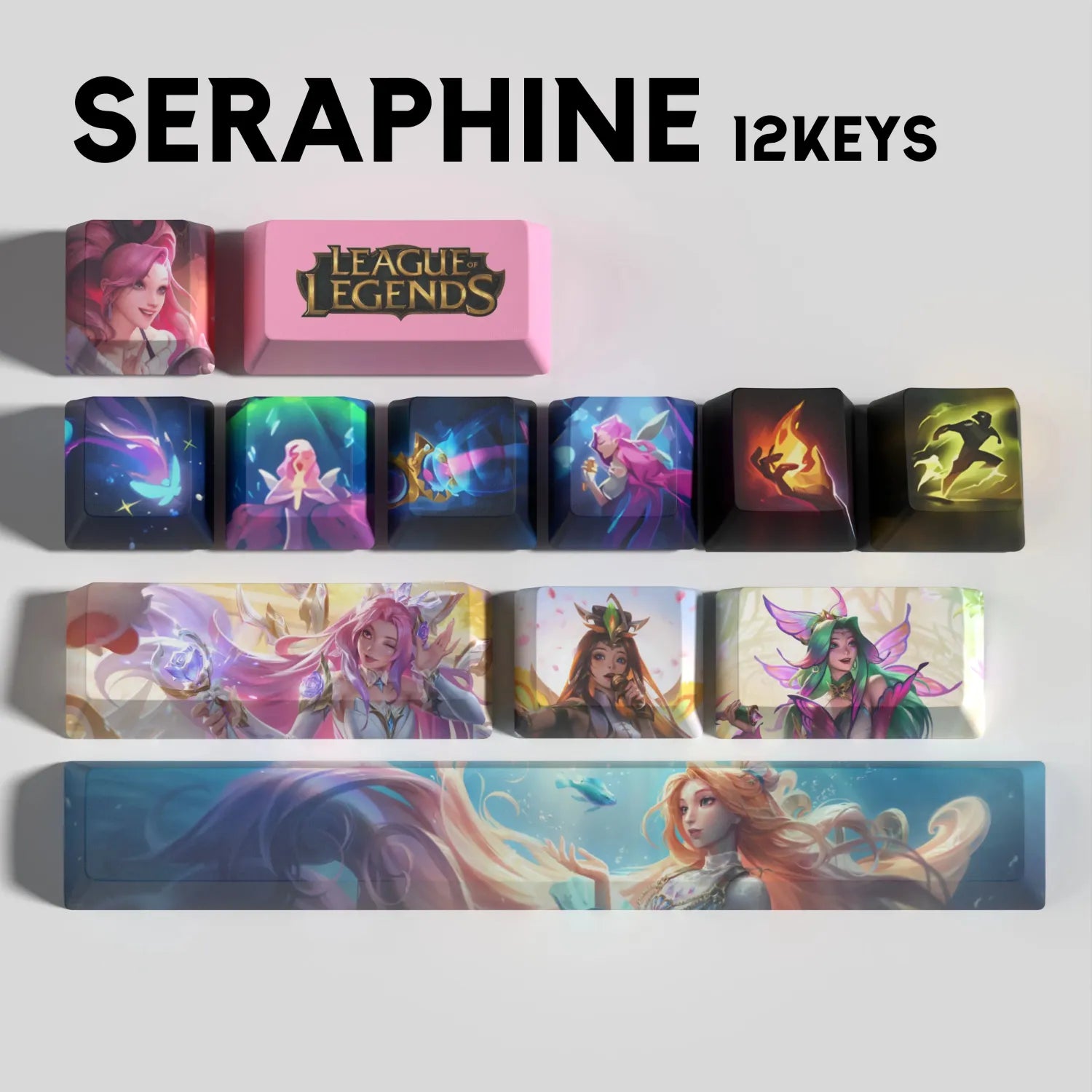 SPECIAL EDITION Fan-Made Seraphine KEYCAPS – 30,14, 12 Keys