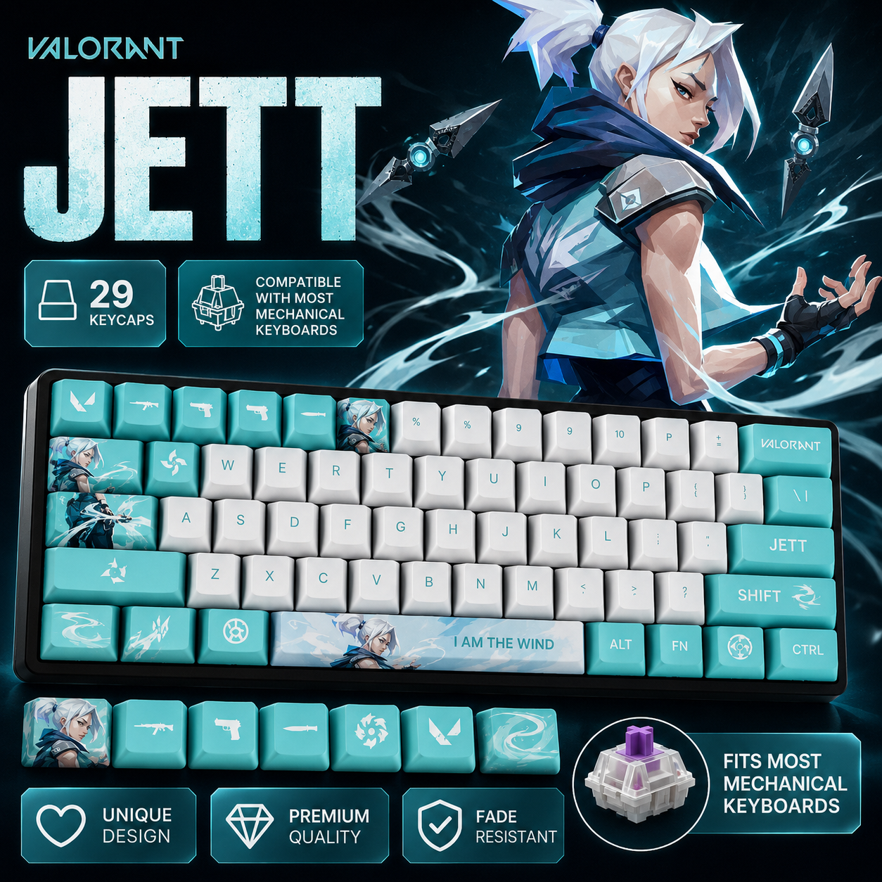 Fan Made - Jett Keycaps – Limited Edition (29/14 Keys)