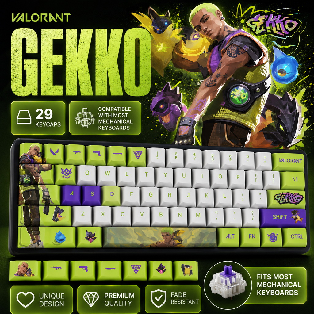Fan Made - Gekko Keycaps – Limited Edition (29/14 Keys)