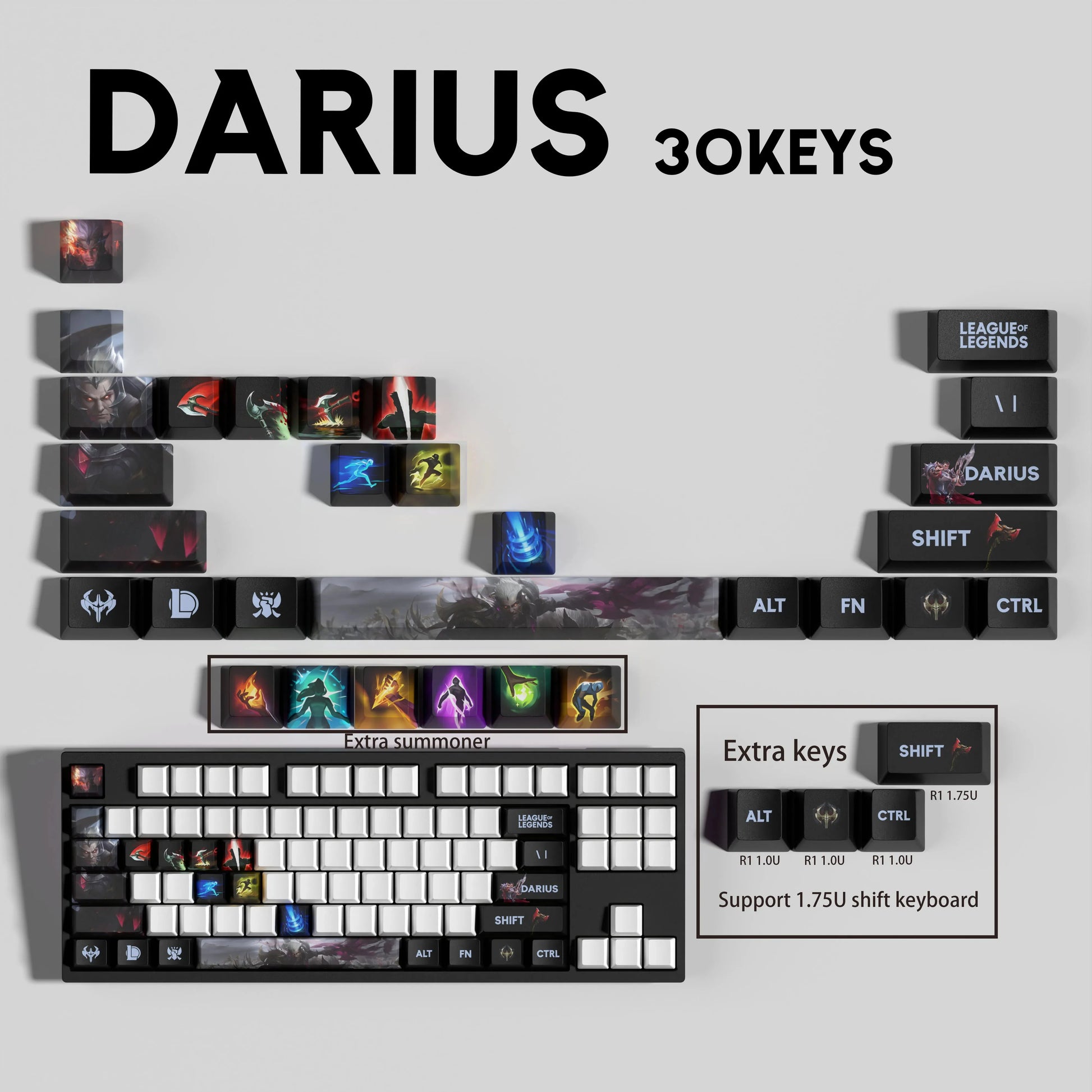 SPECIAL EDITION Fan-Made Darius KEYCAPS – 30, 14, 12 keys