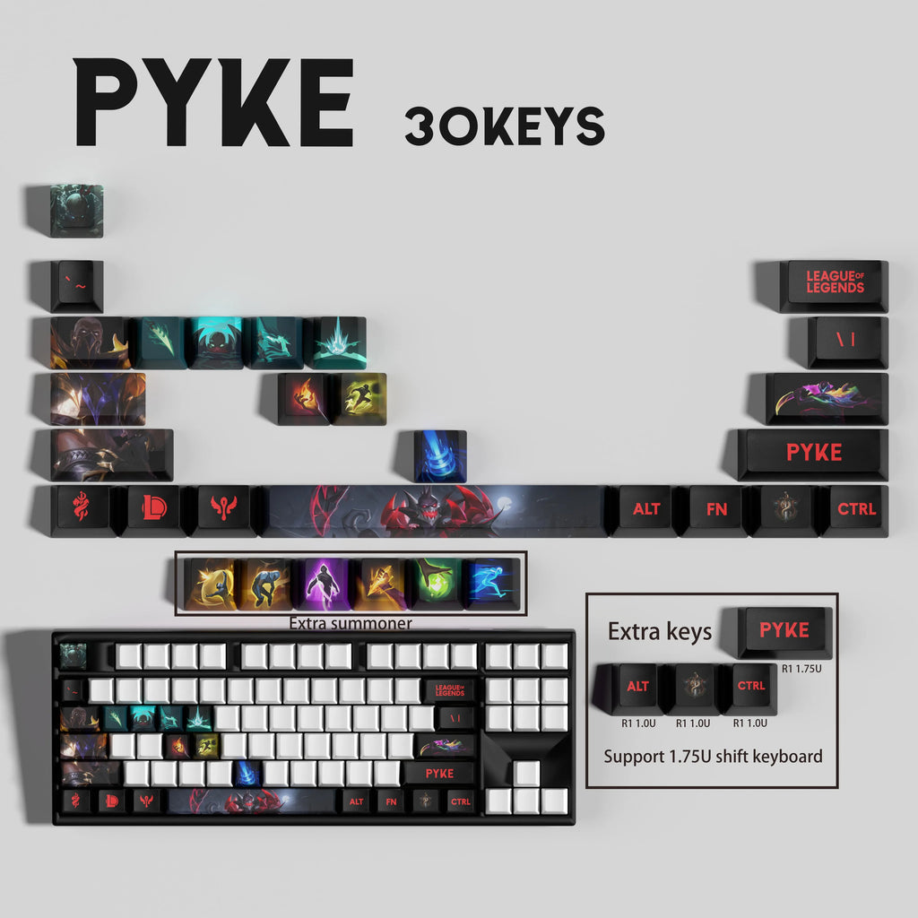 SPECIAL EDITION Fan-Made Pyke KEYCAPS – 30, 14, 12 keys