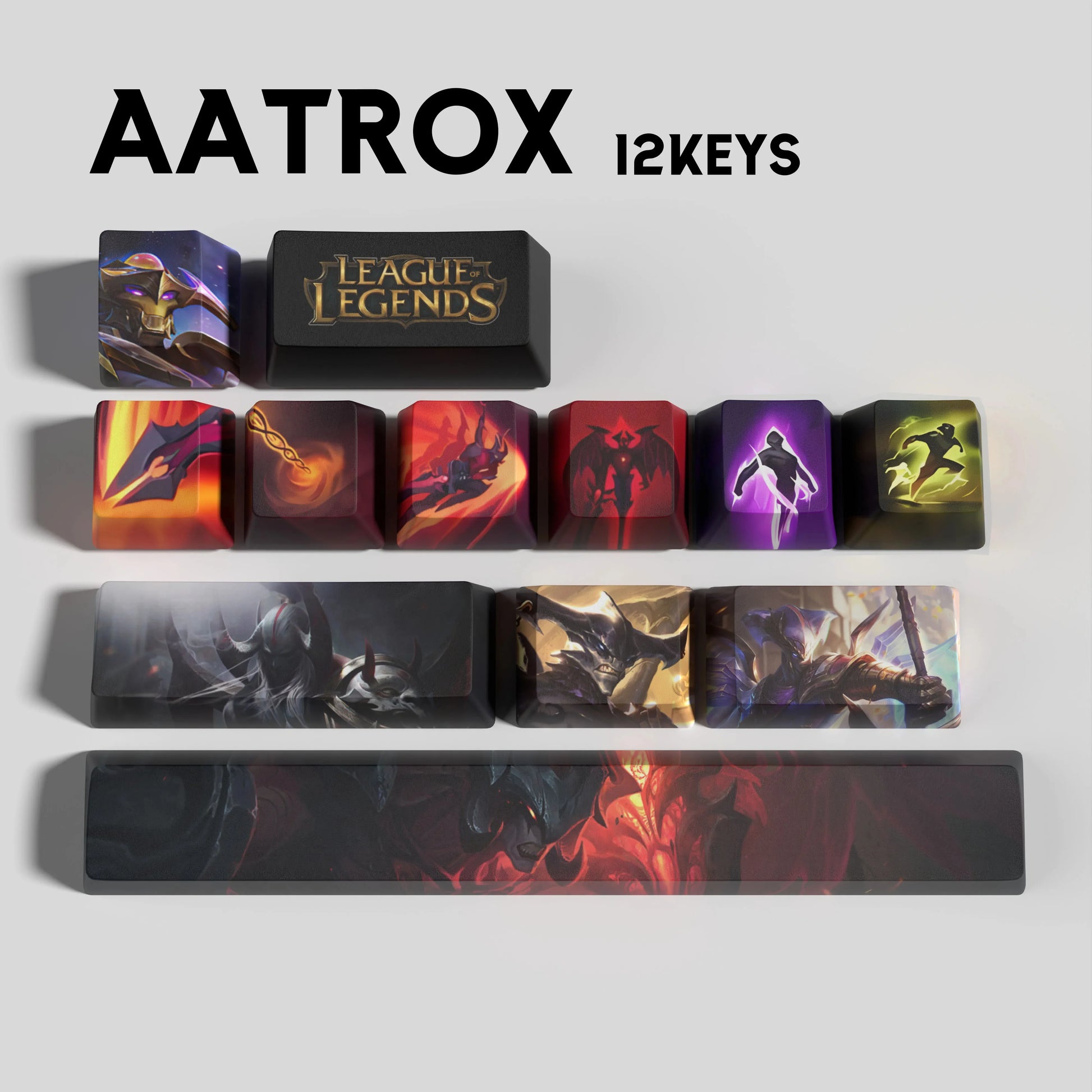 SPECIAL EDITION Fan-Made Aatrox KEYCAPS – 30, 14, 12 keys