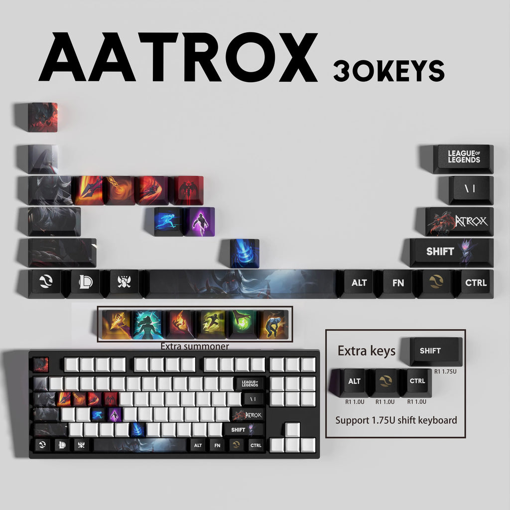 SPECIAL EDITION Fan-Made Aatrox KEYCAPS – 30, 14, 12 keys