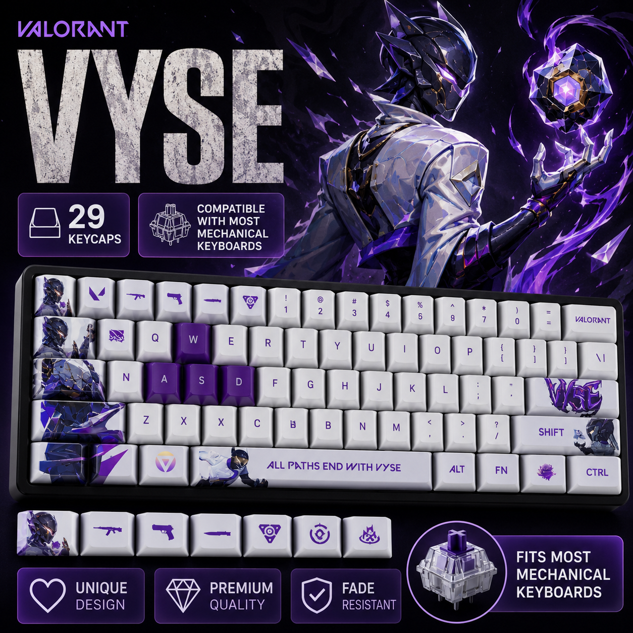 Fan Made - Vyse Keycaps – Limited Edition (29/14 Keys)