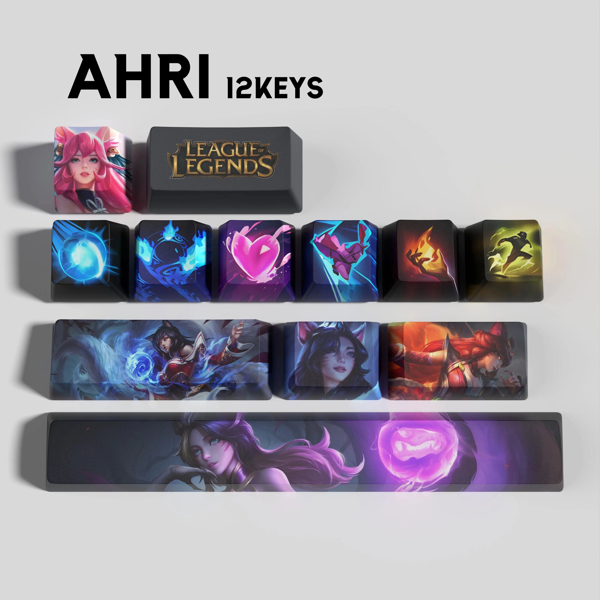 SPECIAL EDITION Fan-Made Ahri KEYCAPS – 30, 14, 12 keys