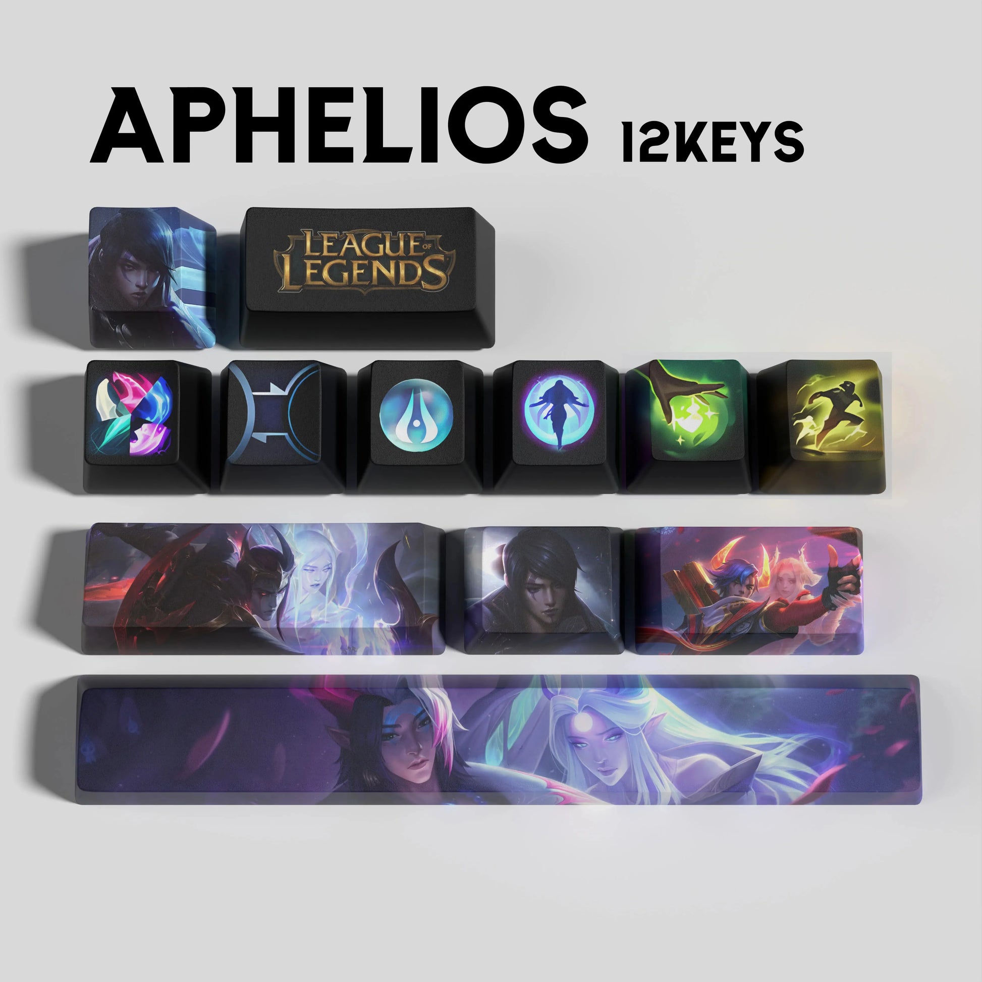 SPECIAL EDITION Fan-Made Aphelios KEYCAPS – 30, 14, 12 keys