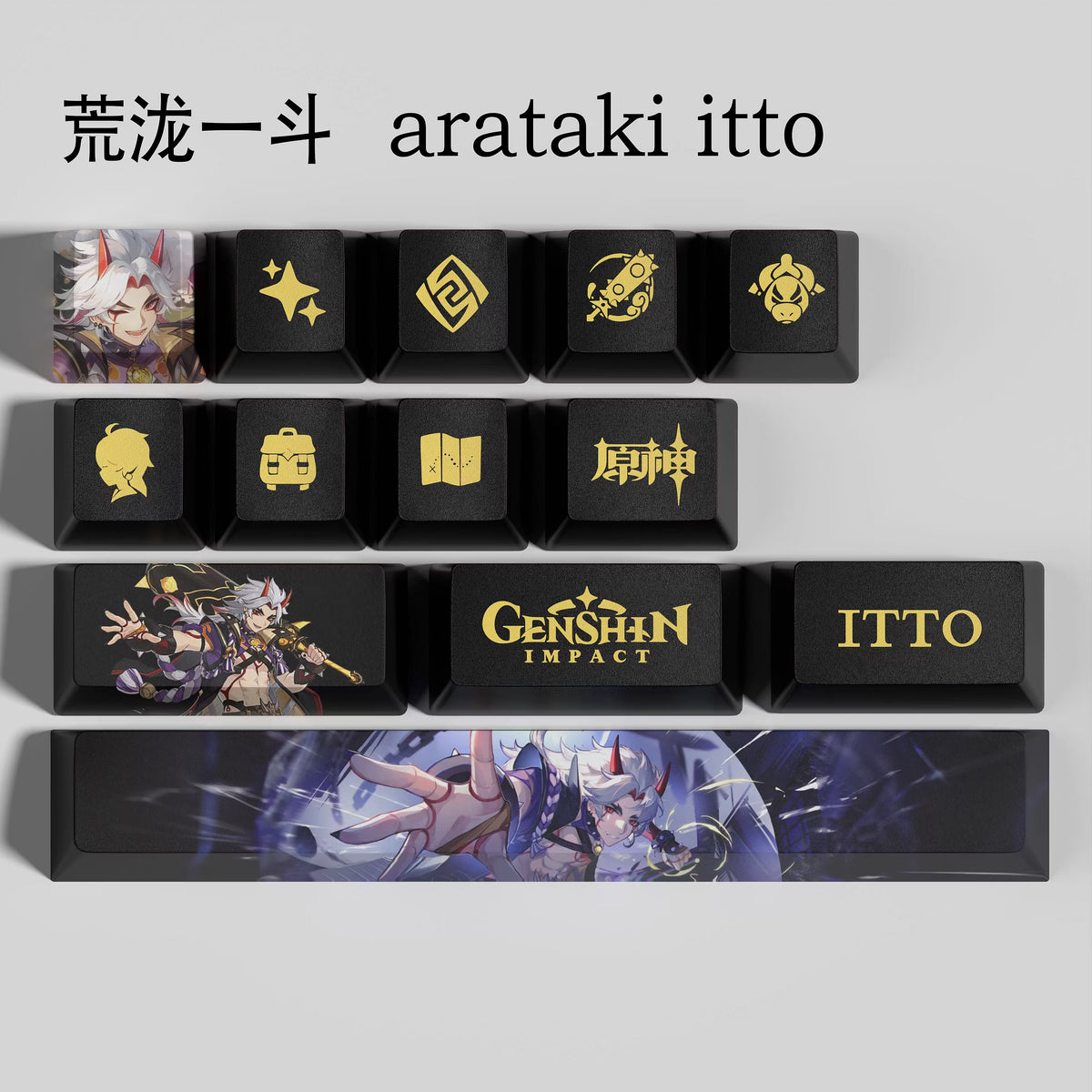 Genshin Impact Arataki Itto Keycaps – Limited Edition (29/13 Keys)