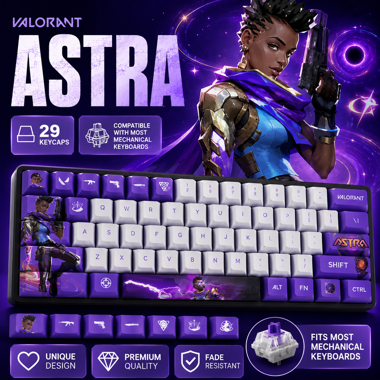 Fan Made - Astra Keycaps – Limited Edition (29/14 Keys)
