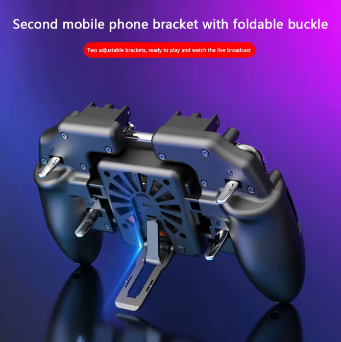 Mobile Gaming Controller with Cooling Fan – Pro 6-Finger Setup