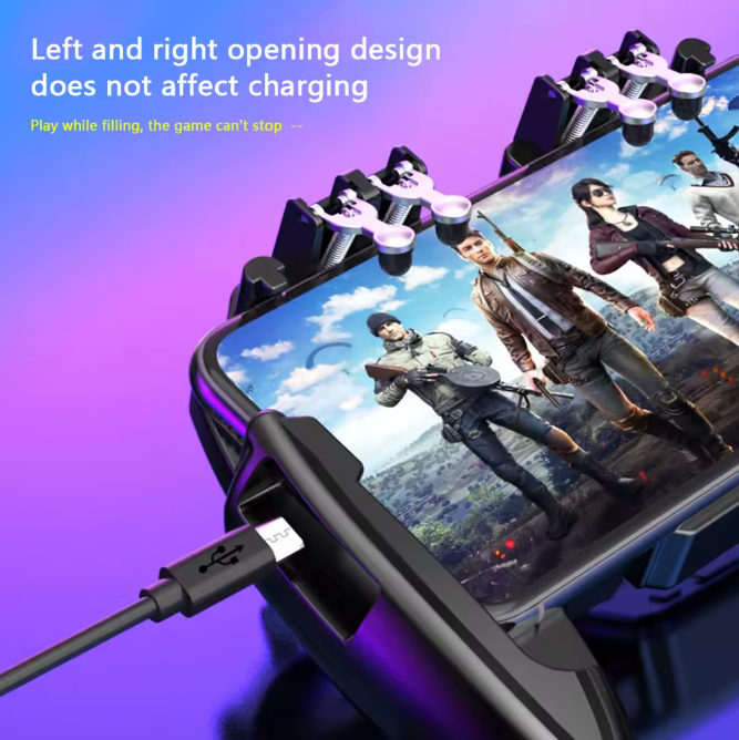 Mobile Gaming Controller with Cooling Fan – Pro 6-Finger Setup