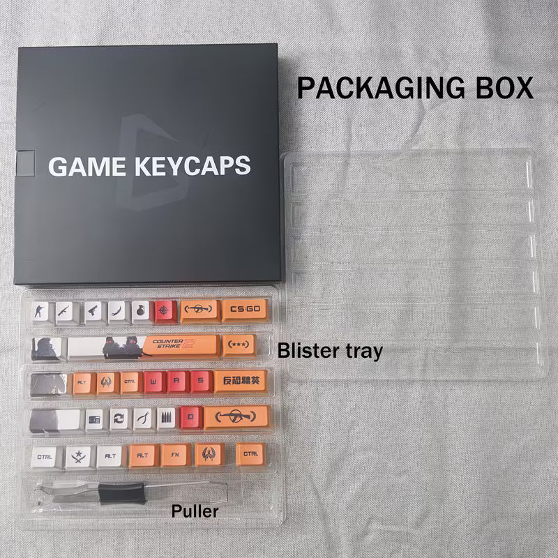 Custom CS2-Inspired Keycaps – Pro Gamer Edition (14 / 29 / Full Set)