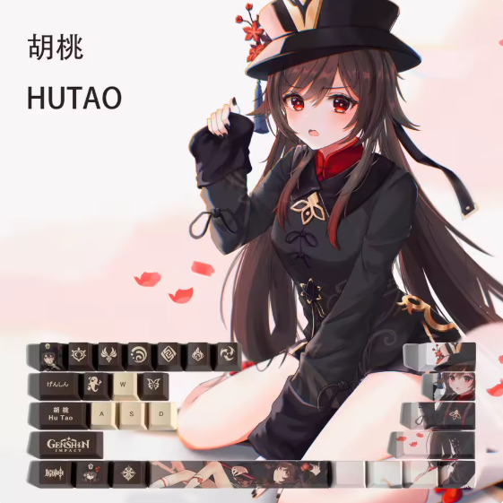 Genshin Impact Hutao Keycaps – Limited Edition (29/13 Keys)