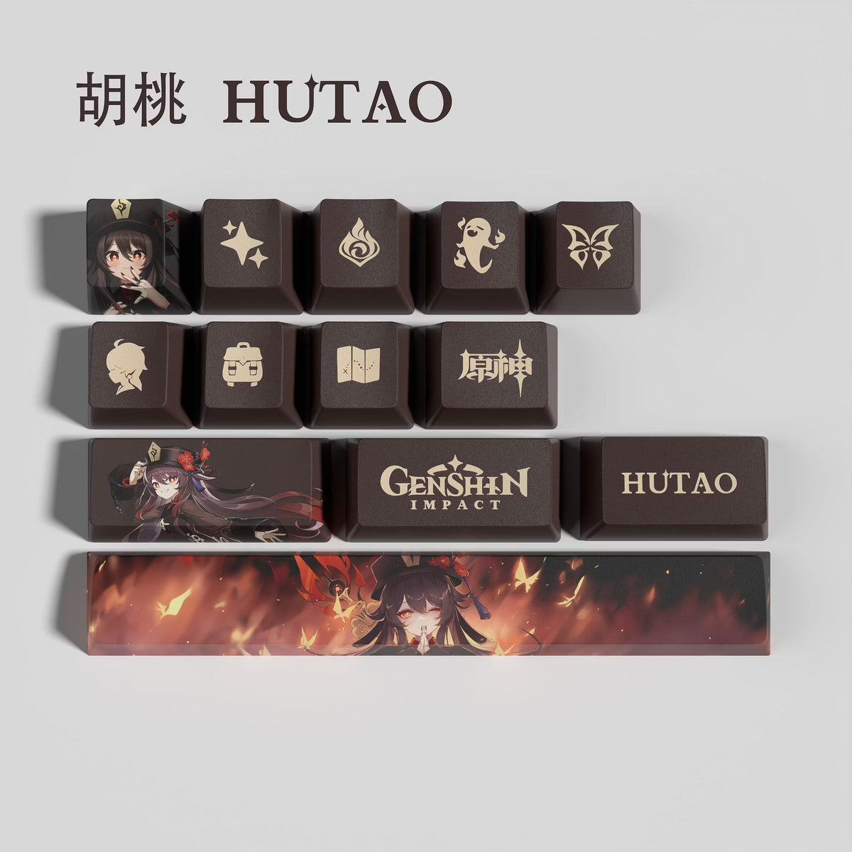 Genshin Impact Hutao Keycaps – Limited Edition (29/13 Keys)