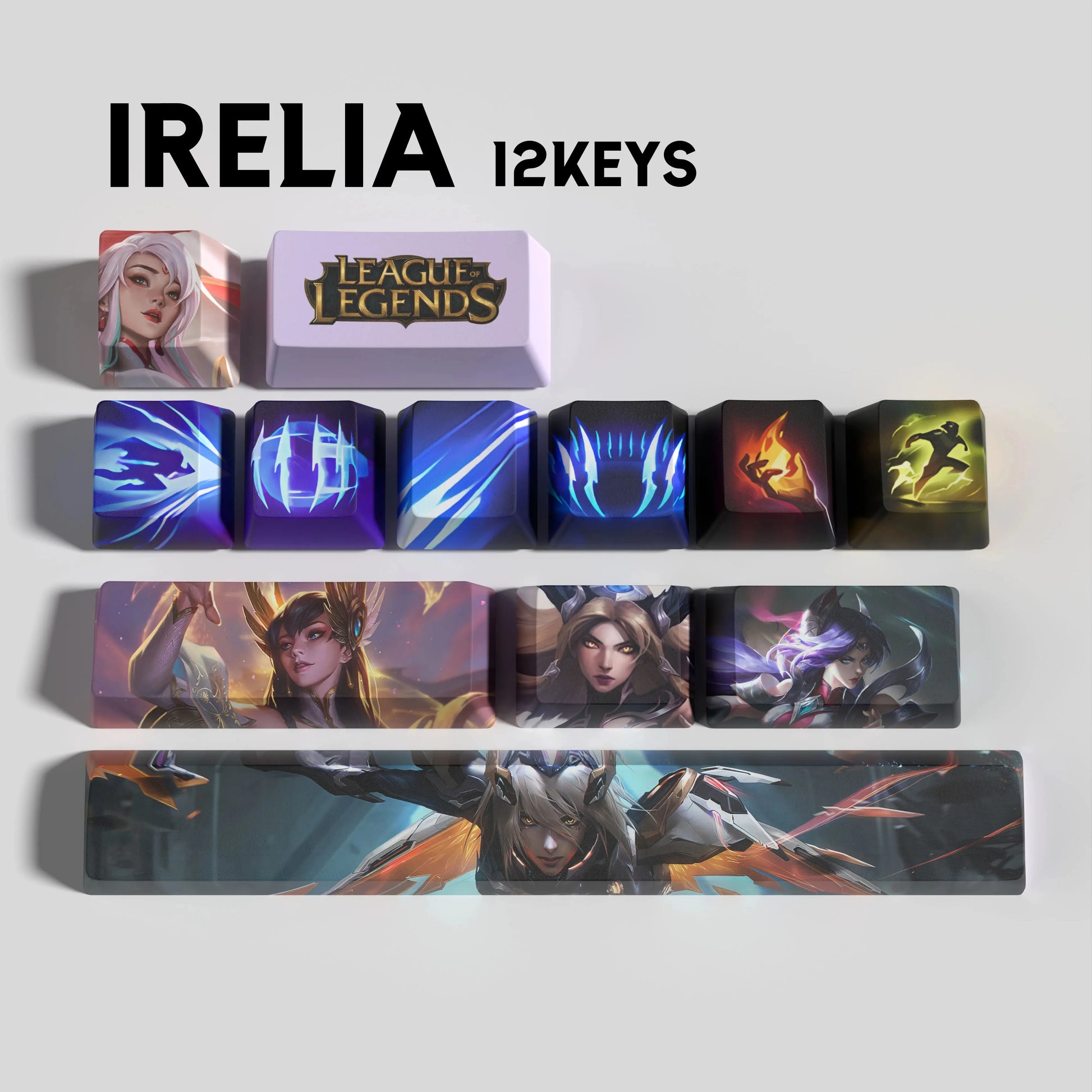 SPECIAL EDITION Fan-Made Irelia KEYCAPS – 30, 14, 12 keys