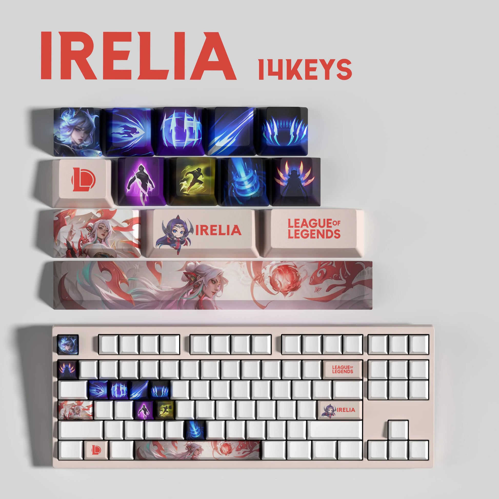 SPECIAL EDITION Fan-Made Irelia KEYCAPS – 30, 14, 12 keys