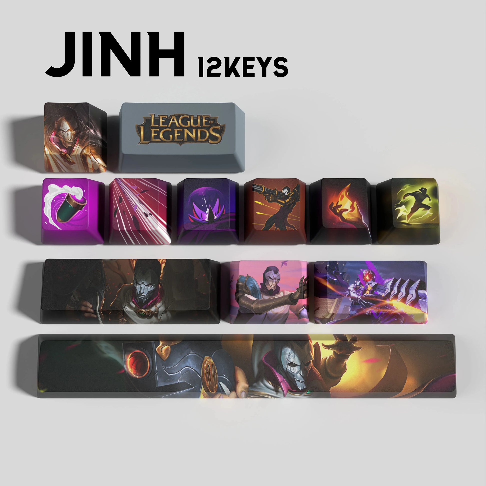 SPECIAL EDITION Fan-Made Jhin KEYCAPS – 30, 14, 12 keys