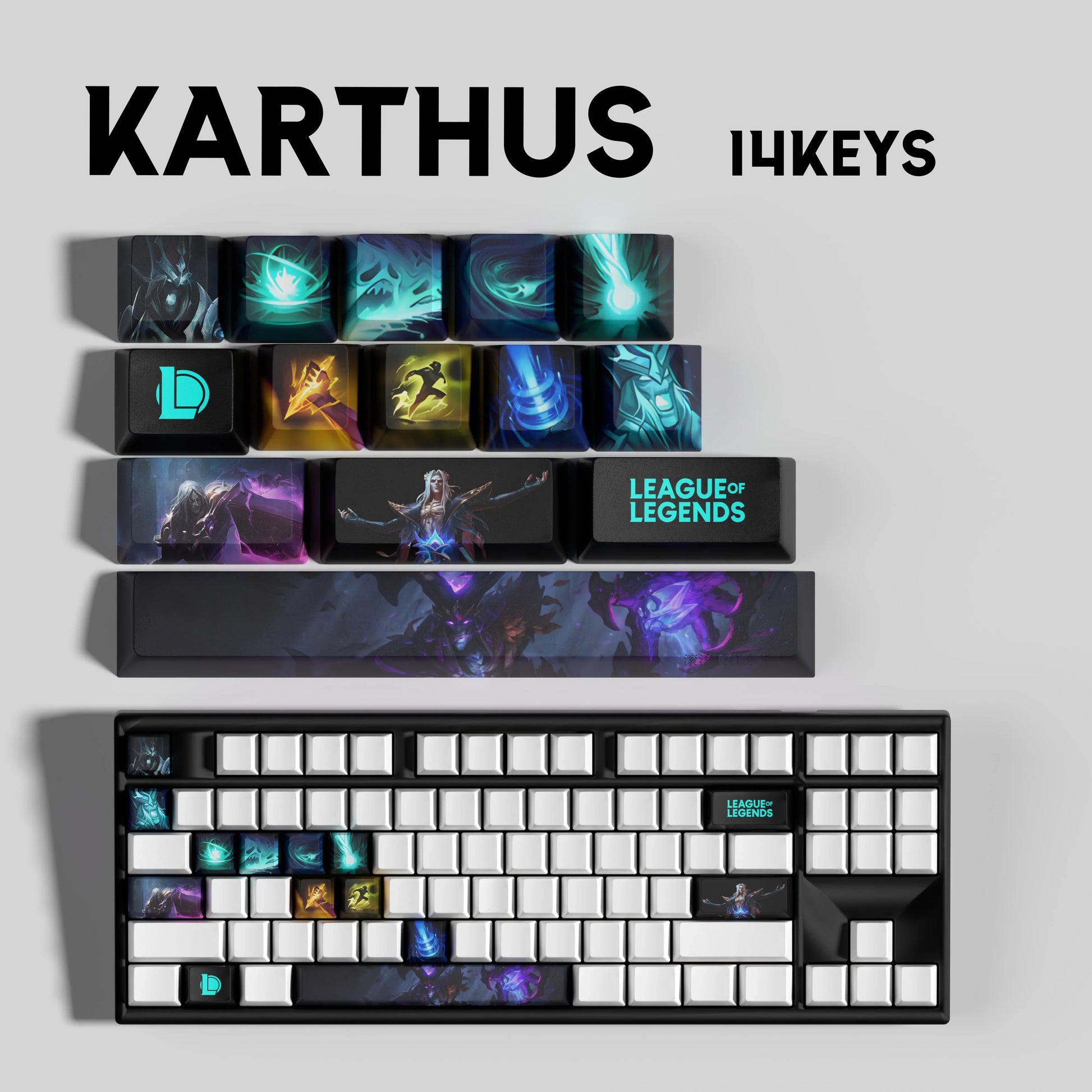 SPECIAL EDITION Fan-Made Karthus KEYCAPS – 30, 14 keys