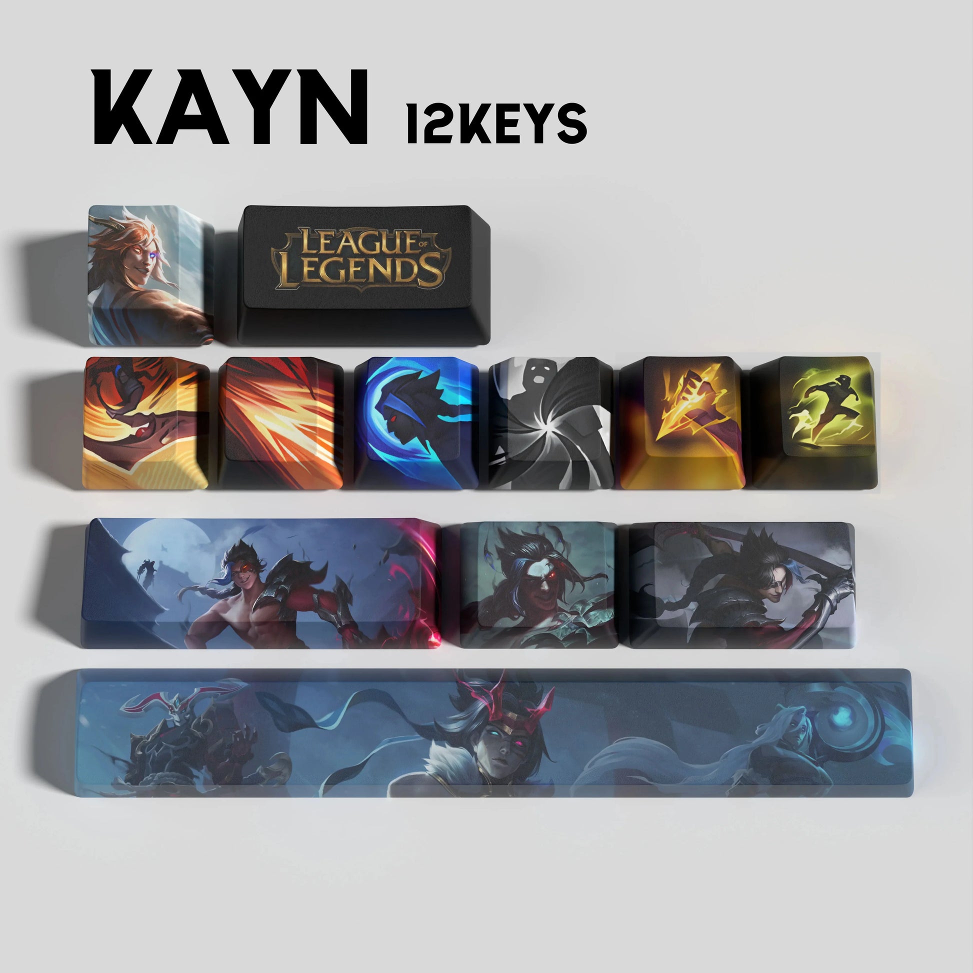 SPECIAL EDITION Fan-Made Kayn KEYCAPS – 30, 14, 12 keys