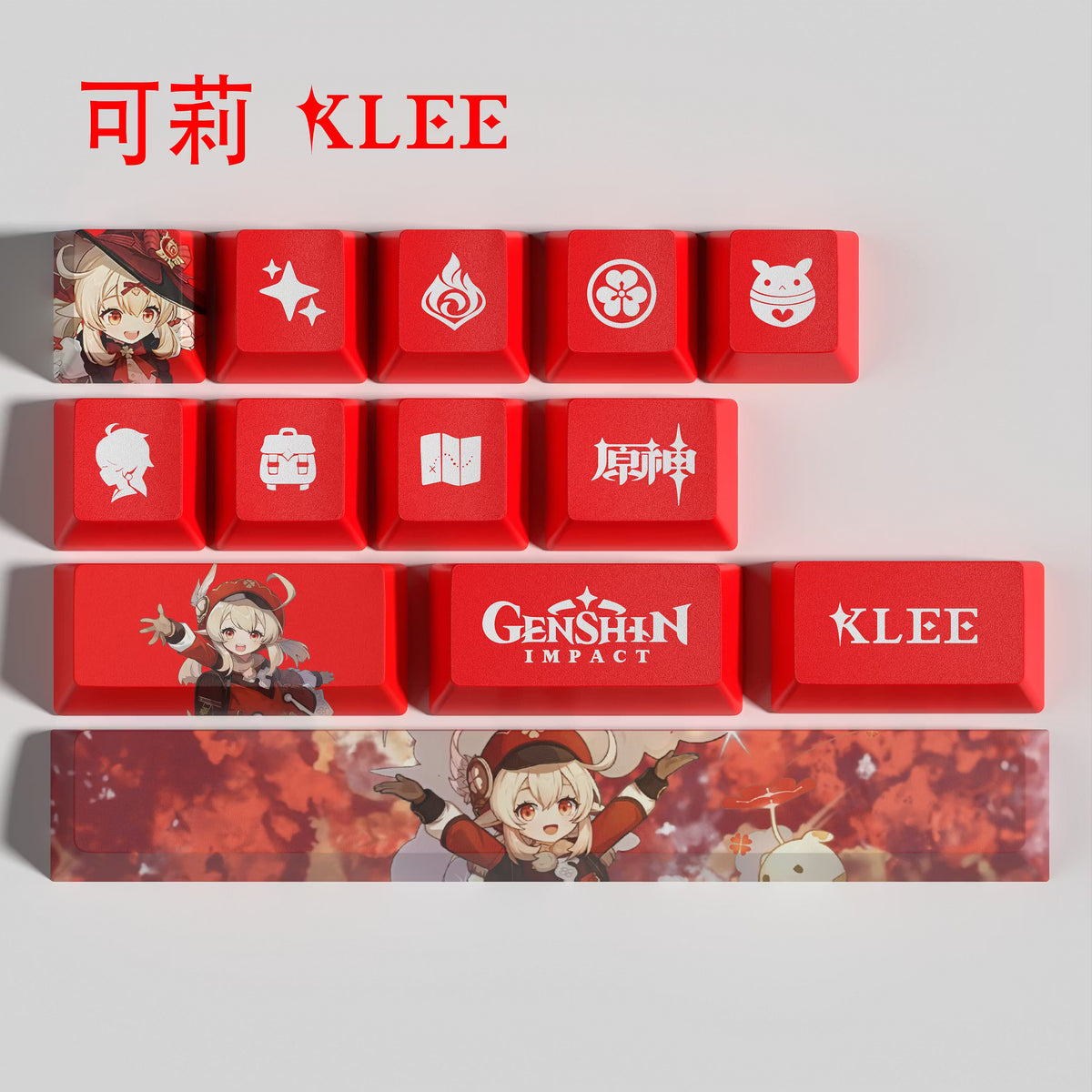 Genshin Impact Klee Keycaps – Limited Edition (29/13 Keys)