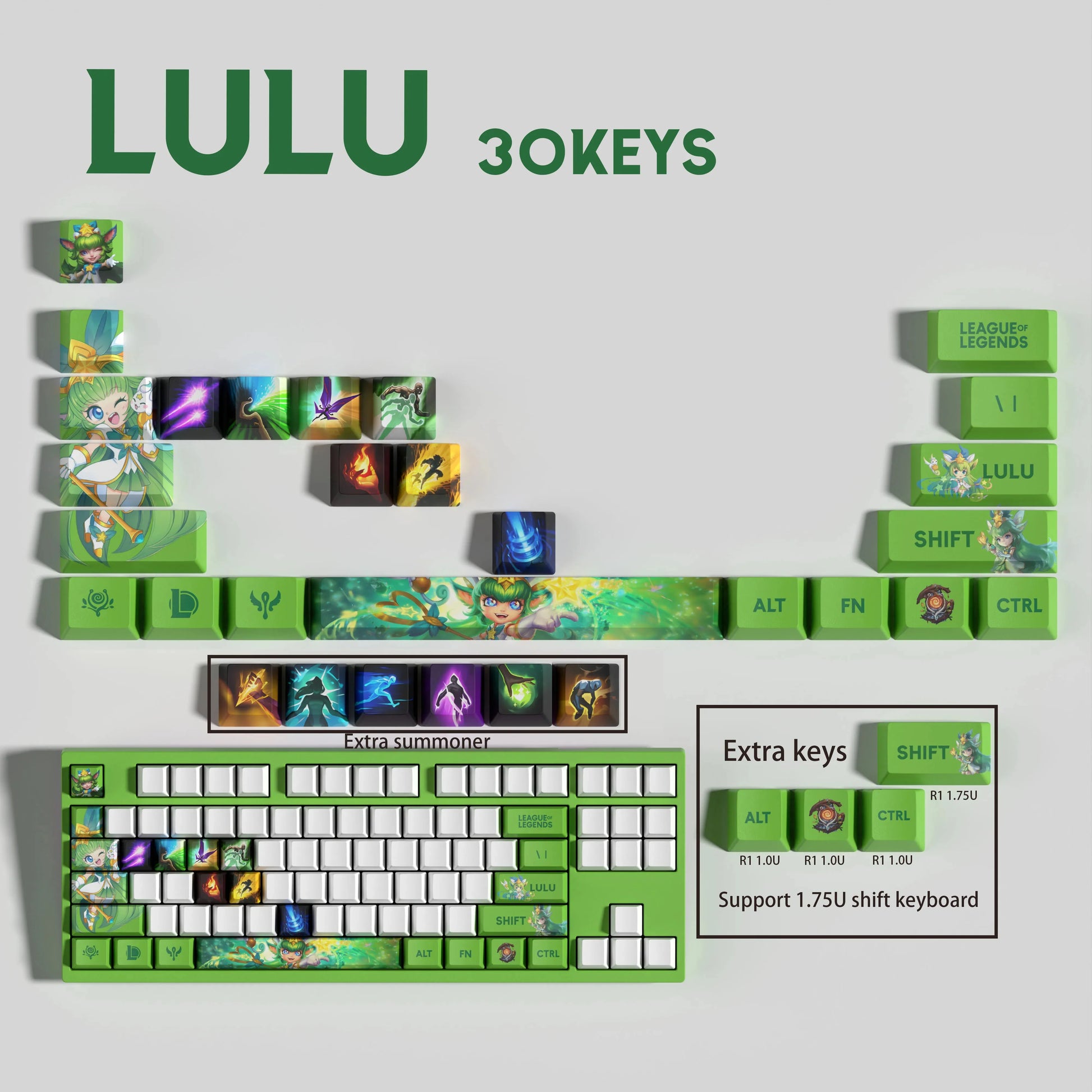 SPECIAL EDITION Fan-Made Lulu KEYCAPS – 30, 14, 12 keys