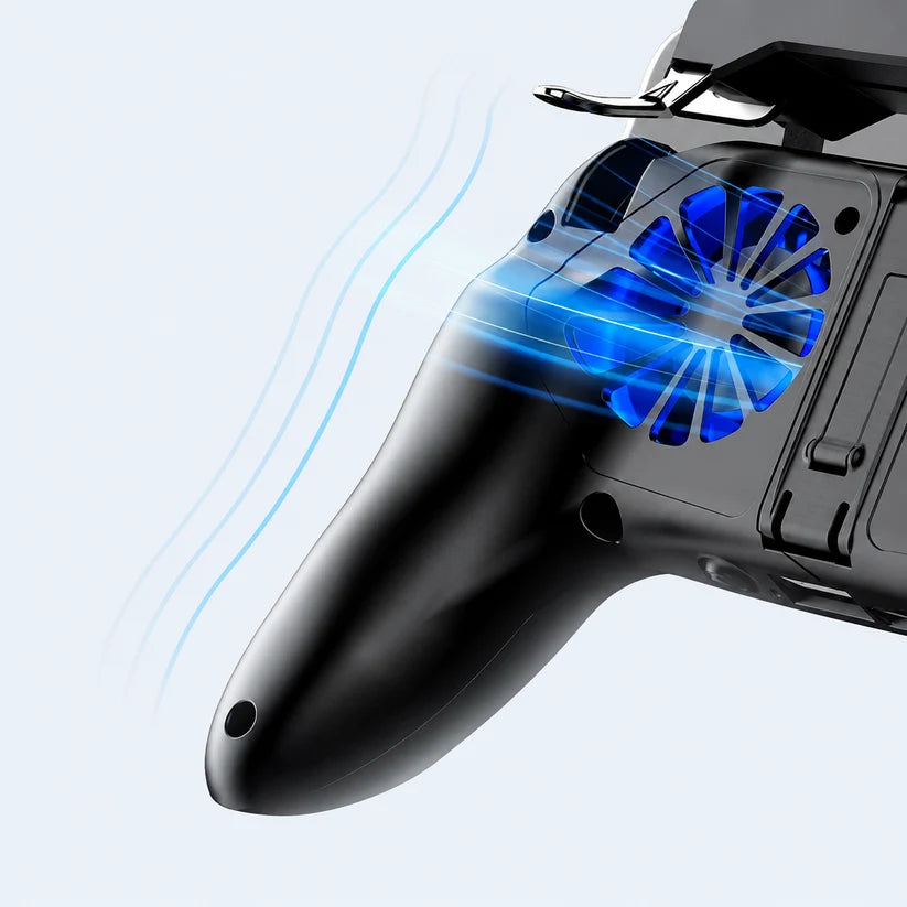 6-Finger Mobile Gaming Controller with Cooling Fan & Wireless Headphones