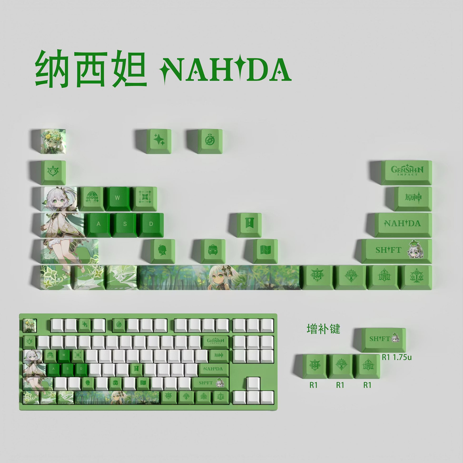 Genshin Impact Nahada Keycaps – Limited Edition (29/13 Keys)