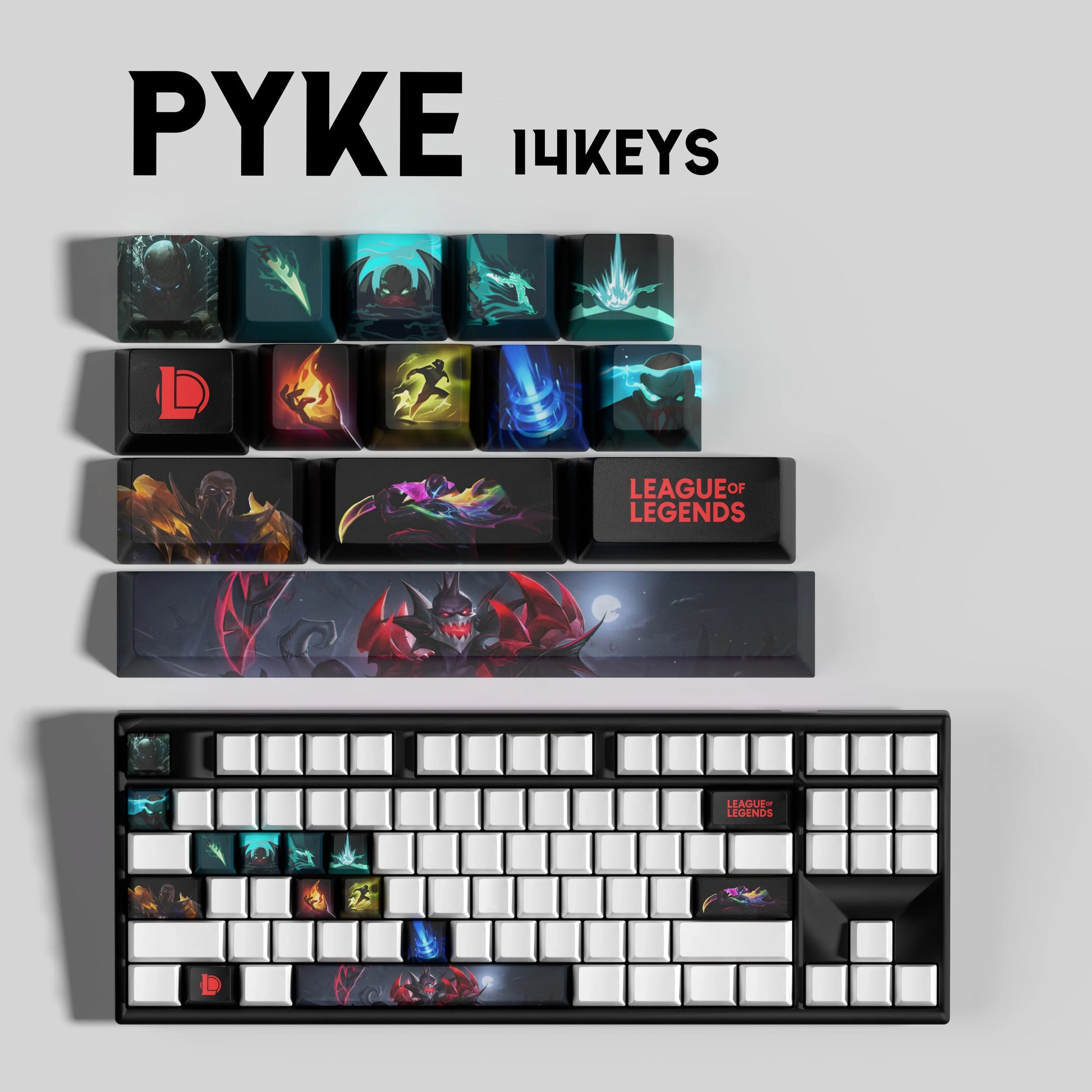 SPECIAL EDITION Fan-Made Pyke KEYCAPS – 30, 14, 12 keys