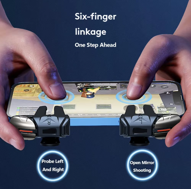 Mobile Gaming Metal Triggers – Pro Aim & 6-Finger Gaming Control