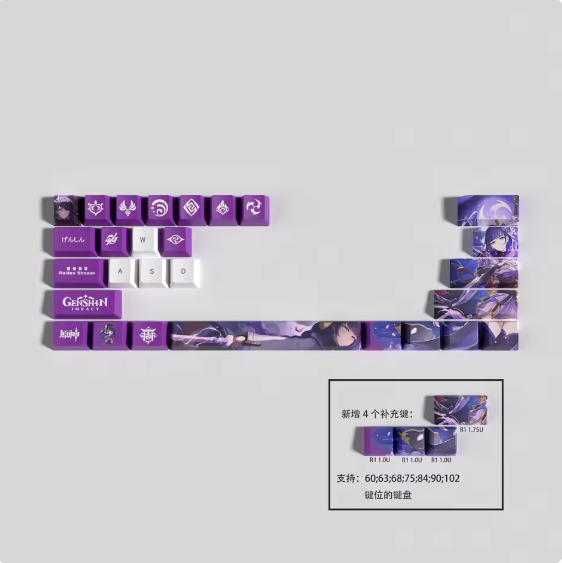 Genshin Impact Raiden Shogun Keycaps – Limited Edition (29/13 Keys)
