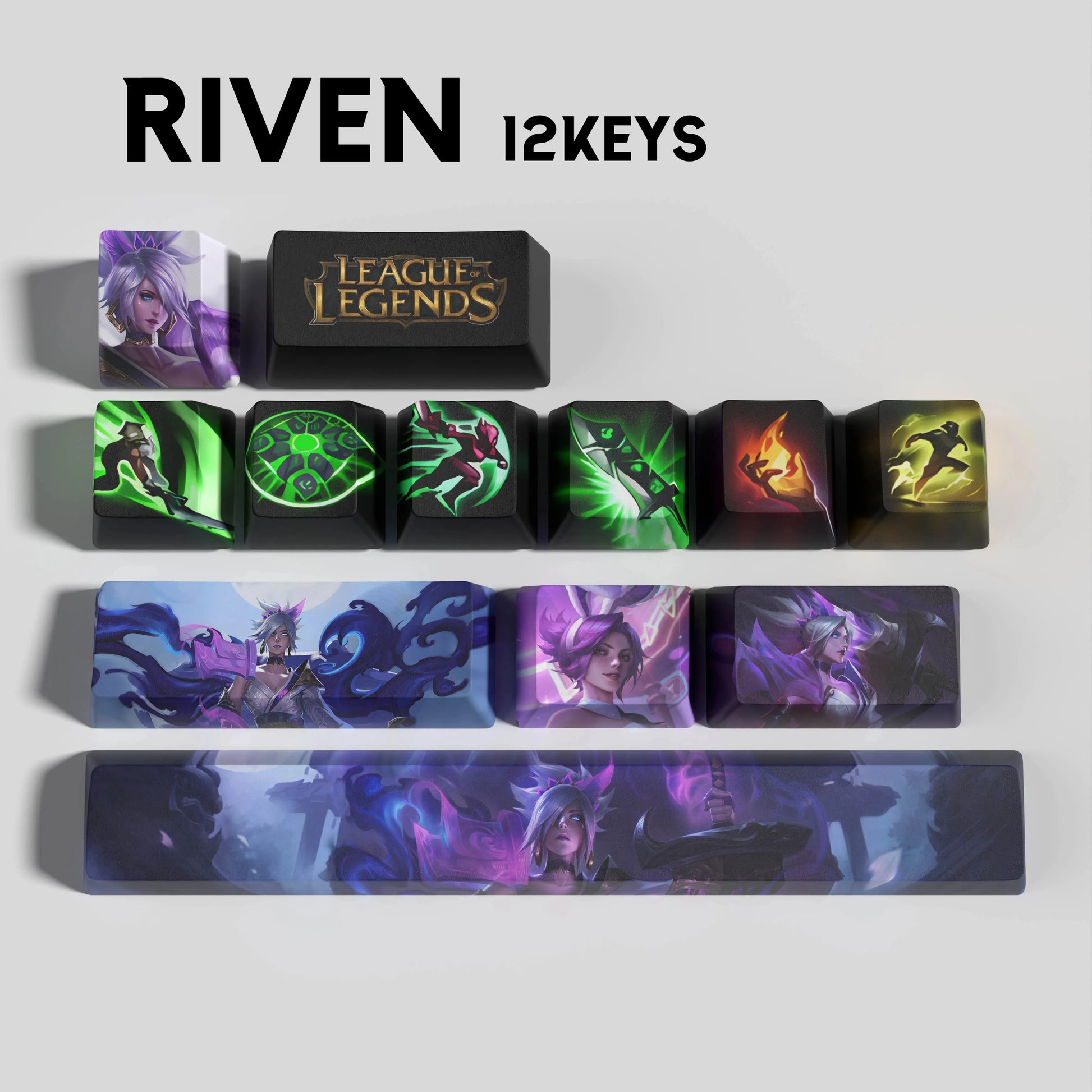 SPECIAL EDITION Fan-Made RIVEN KEYCAPS – 30, 14, 12 keys