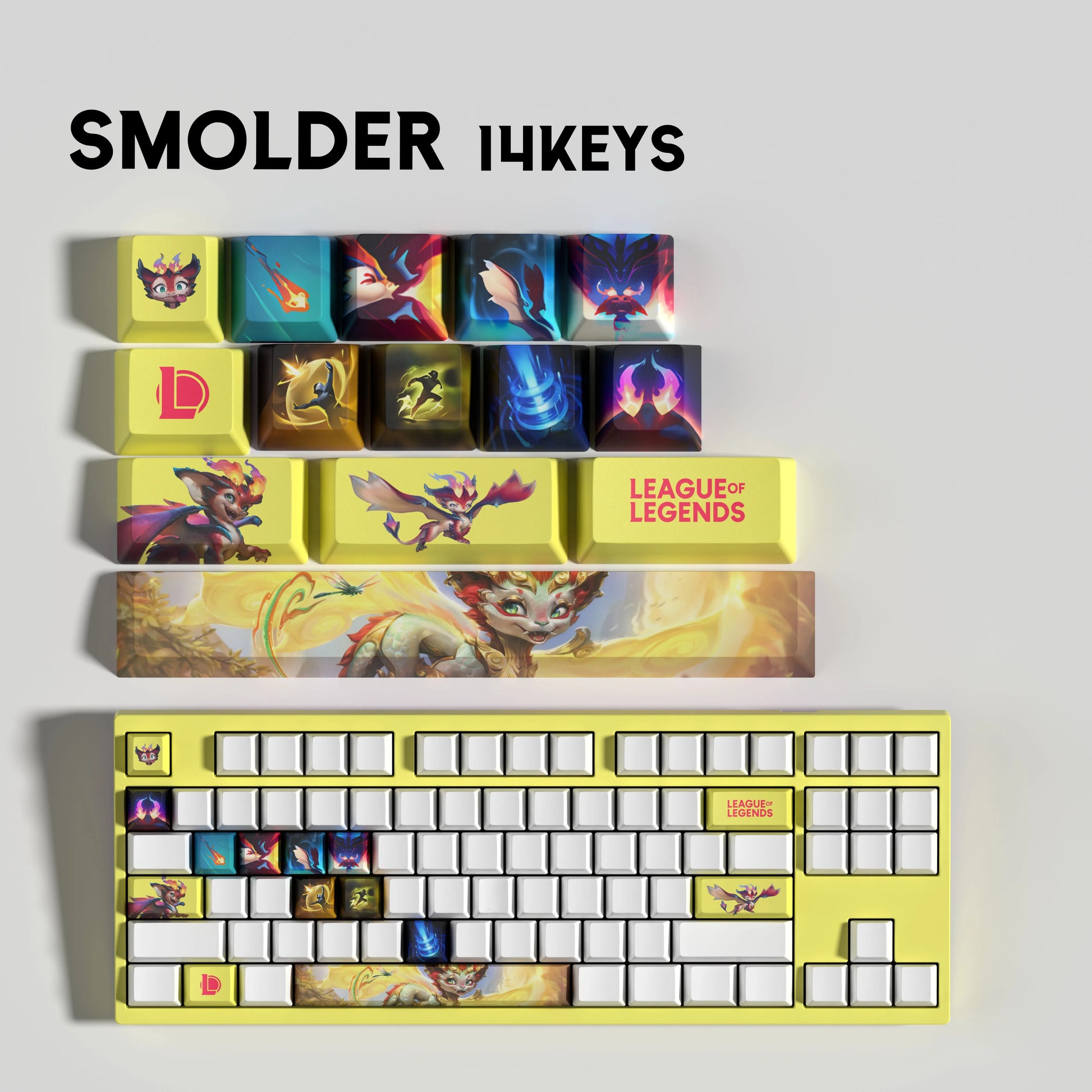 SPECIAL EDITION Fan-Made Smolder KEYCAPS – 30, 14, keys
