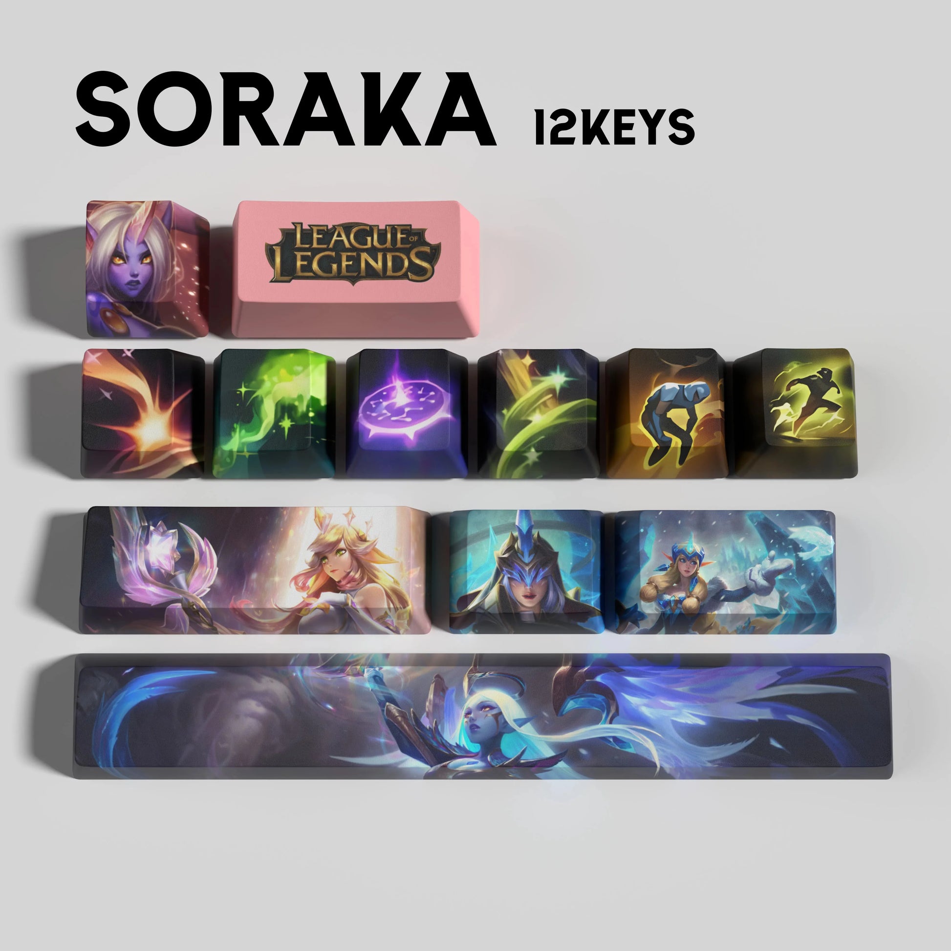 SPECIAL EDITION Fan-Made Soraka KEYCAPS – 30, 14, 12 keys