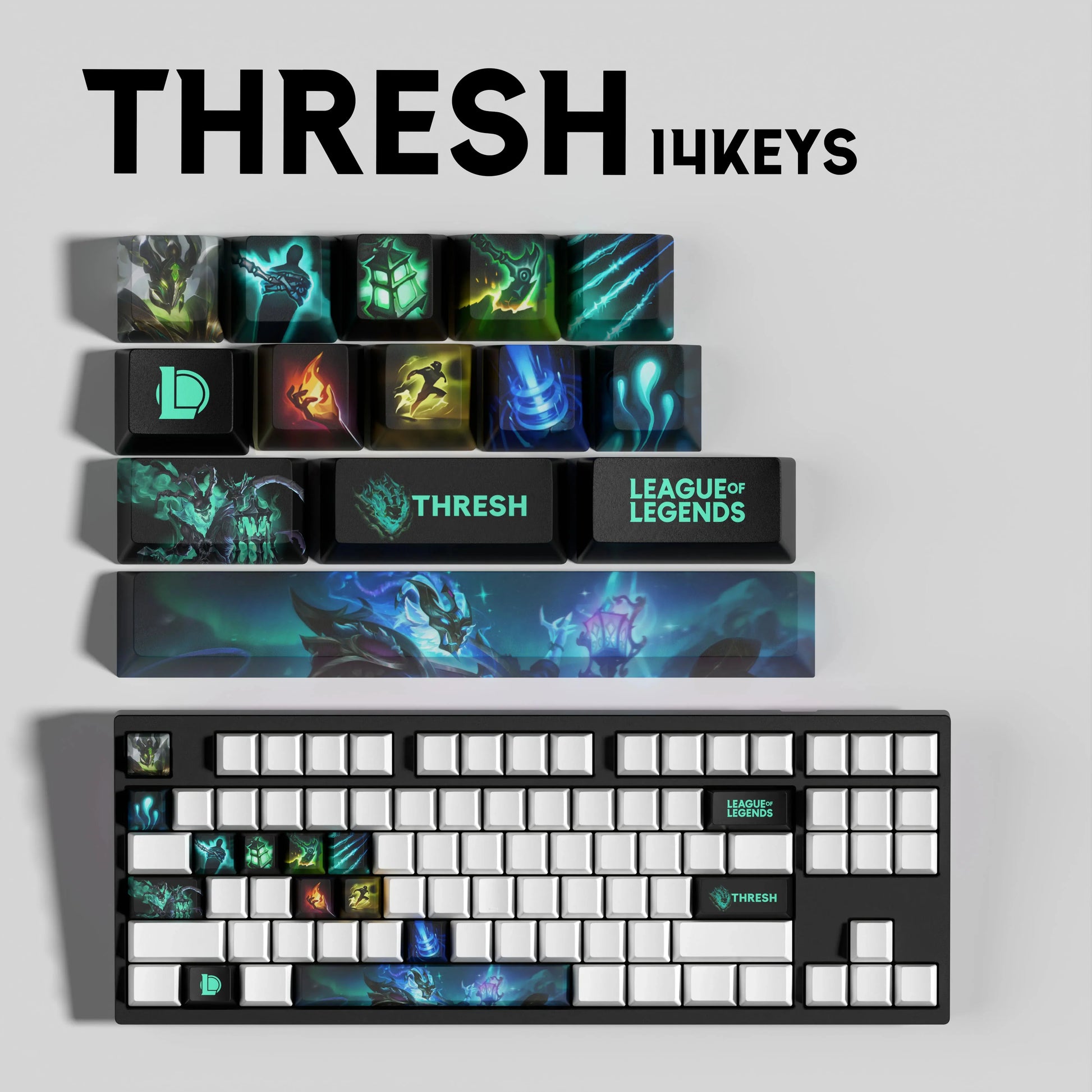 SPECIAL EDITION Fan-Made Thresh KEYCAPS – 30, 14, 12 keys