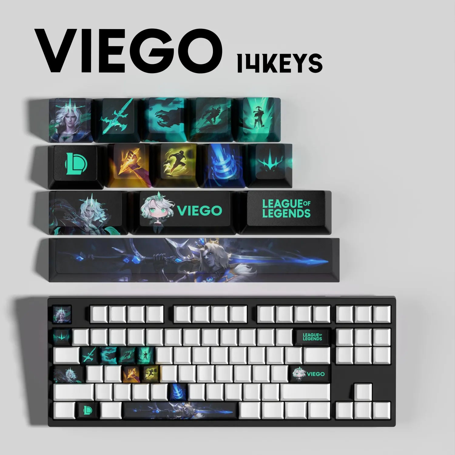 SPECIAL EDITION Fan-Made Viego KEYCAPS – 30, 14, 12 keys