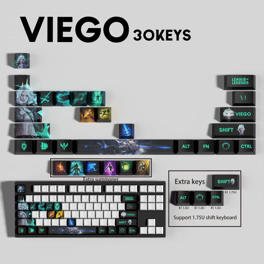 SPECIAL EDITION Fan-Made Viego KEYCAPS – 30, 14, 12 keys