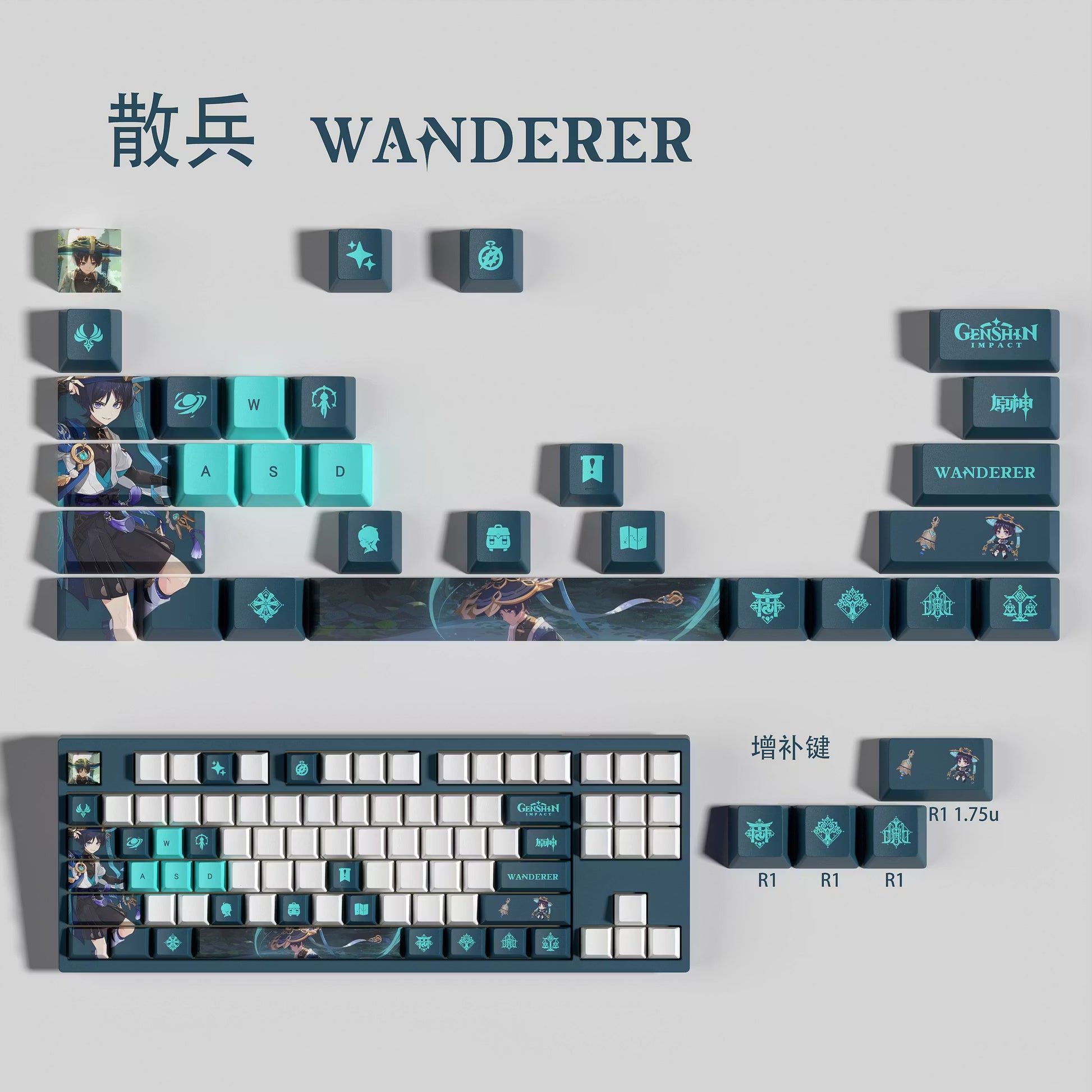 Genshin Impact WANDERER Keycaps – Limited Edition (29/13Keys)