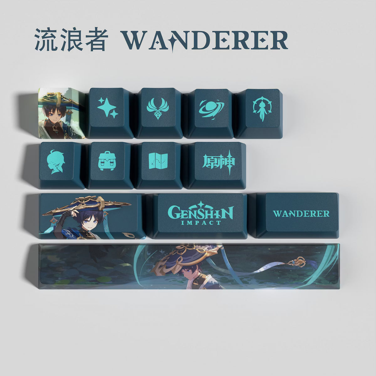 Genshin Impact WANDERER Keycaps – Limited Edition (29/13Keys)