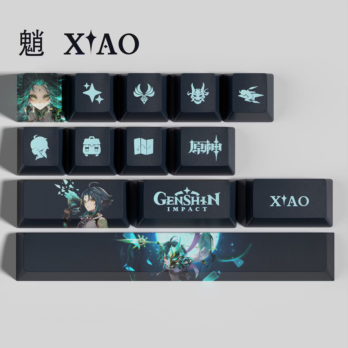 Genshin Impact XIAO Keycaps – Limited Edition (29/13 Keys)