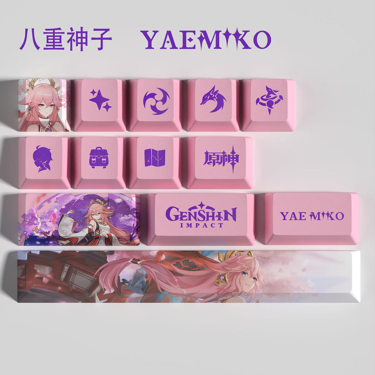 Genshin Impact Yae Miko Keycaps – Limited Edition (29/13 Keys)